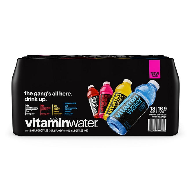 Glaceau Vitaminwater Variety Pack Nutrient Enhanced Water 16.9 fl. oz., 18 pk. - Image 2