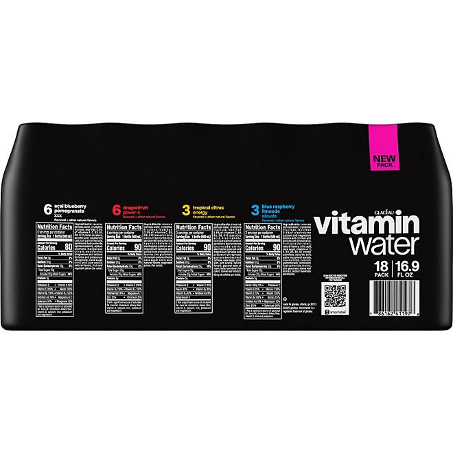 Glaceau Vitaminwater Variety Pack Nutrient Enhanced Water 16.9 fl. oz., 18 pk. - Image 7