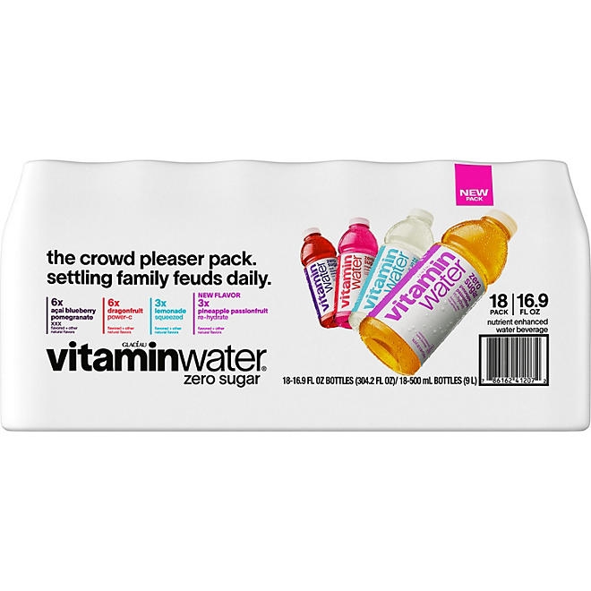 Glaceau Vitaminwater Zero Variety Pack Nutrient Enhanced Water 16.9 fl. oz., 18 pk. - Image 2