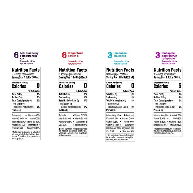 Glaceau Vitaminwater Zero Variety Pack Nutrient Enhanced Water 16.9 fl. oz., 18 pk. - Image 3