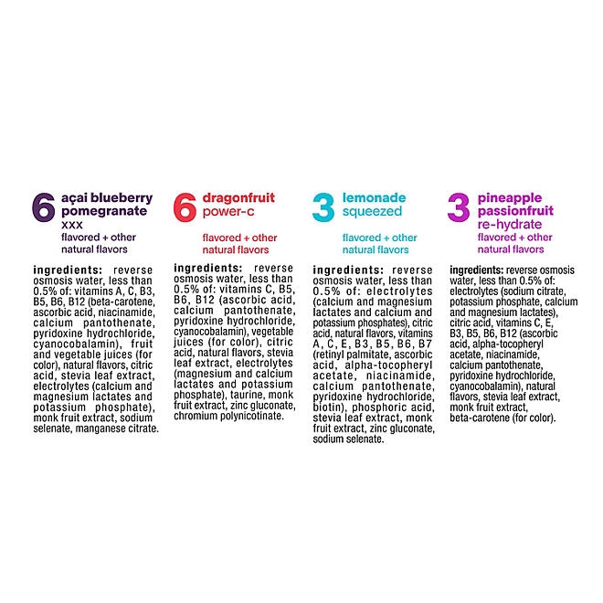 Glaceau Vitaminwater Zero Variety Pack Nutrient Enhanced Water 16.9 fl. oz., 18 pk. - Image 4