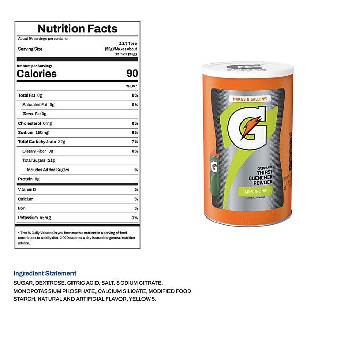 Gatorade Thirst Quencher Powder, Lemon-Lime 76.5 oz. - Image 3
