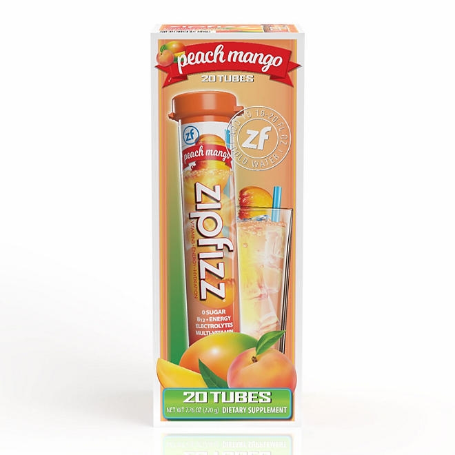Zipfizz Energy Multi-Vitamin Hydration Drink Mix, Peach Mango, 20 ct. - Image 2