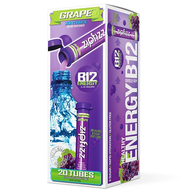 Zipfizz Energy Multi-Vitamin Hydration Drink Mix, Grape, 20 ct. - Image 2