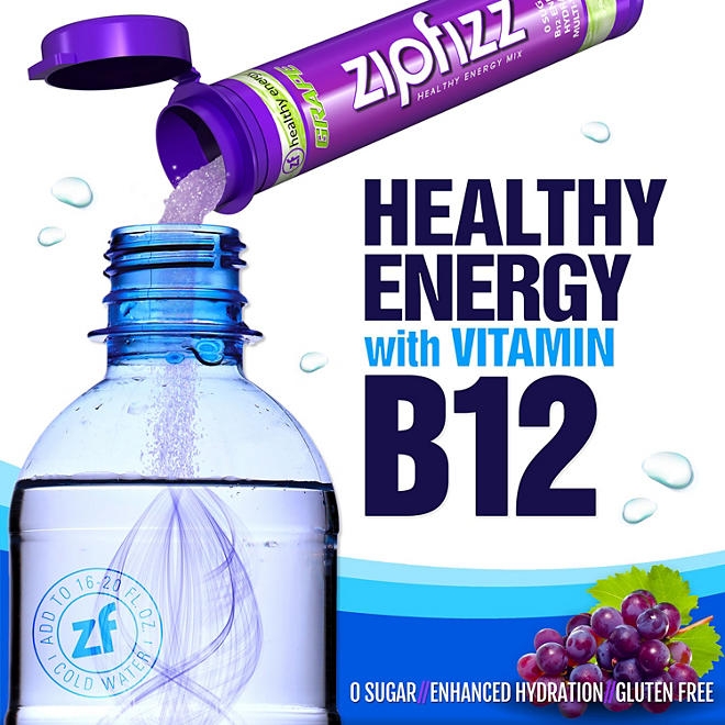 Zipfizz Energy Multi-Vitamin Hydration Drink Mix, Grape, 20 ct. - Image 4