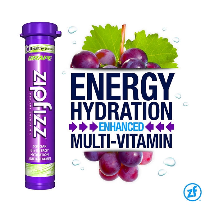 Zipfizz Energy Multi-Vitamin Hydration Drink Mix, Grape, 20 ct. - Image 7
