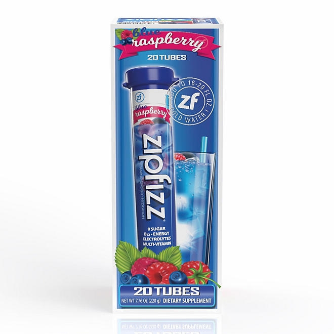 Zipfizz Energy Multi-Vitamin Hydration Drink Mix, Blue Raspberry, 20 ct. - Image 2