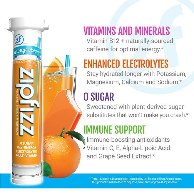 Zipfizz Energy Multi-Vitamin Hydration Drink Mix, Orange Cream, 20 ct. - Image 5