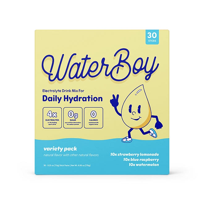 Waterboy Sugar Free Daily Hydration Electrolyte Drink Mix Variety Pack, 30 ct. - Image 2