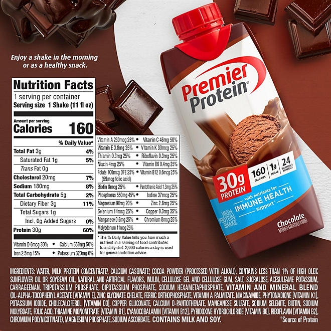 Premier Protein 30g High Protein Shake, Chocolate, 11 fl. oz., 15 pk. - Image 3