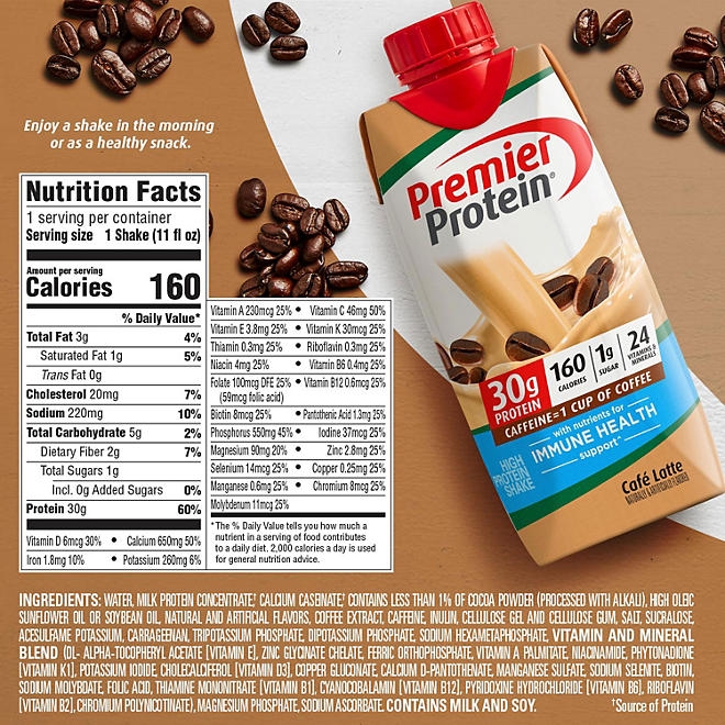 Premier Protein 30g High Protein Shake, Café Latte 11 fl. oz., 15 pk. - Image 6