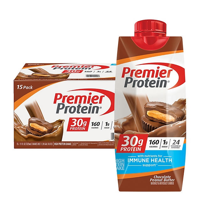 Premier Protein 30g High Protein Shake, Chocolate Peanut Butter, 11 fl. oz., 15 pk. - Image 2
