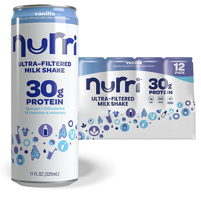 Nurri 30g Protein Vanilla Milk Shake 11 fl. oz., 12 pk. - Image 2