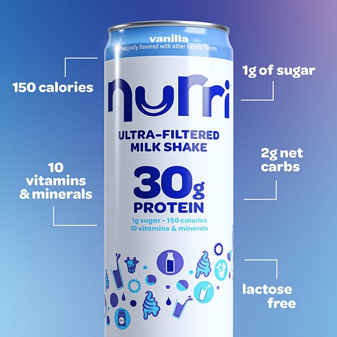 Nurri 30g Protein Vanilla Milk Shake 11 fl. oz., 12 pk. - Image 4