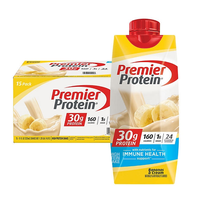 Premier Protein 30g High Protein Shake, Bananas & Cream 11 fl. oz., 15 pk. - Image 2