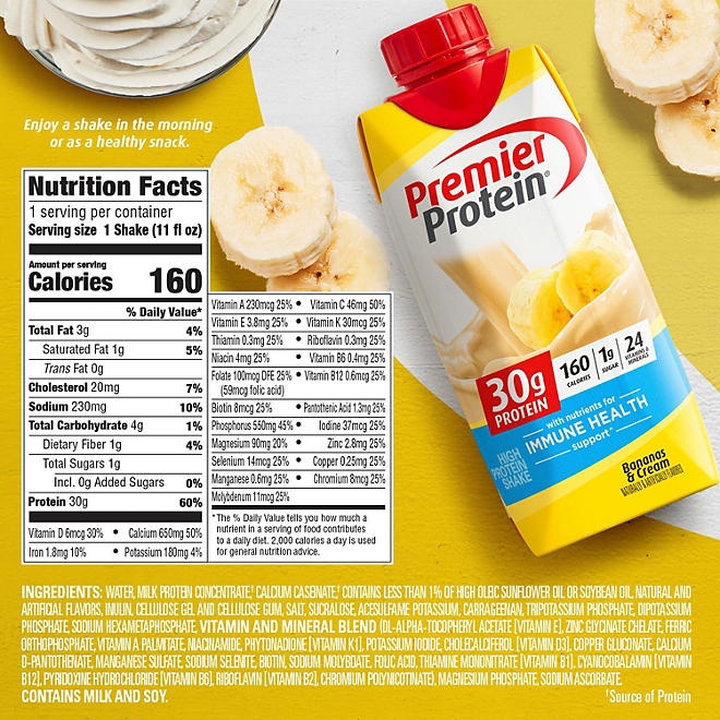 Premier Protein 30g High Protein Shake, Bananas & Cream 11 fl. oz., 15 pk. - Image 6