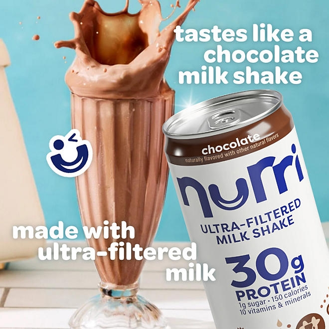 Nurri 30g Protein Chocolate Milk Shake 11 fl. oz., 12 pk. - Image 5