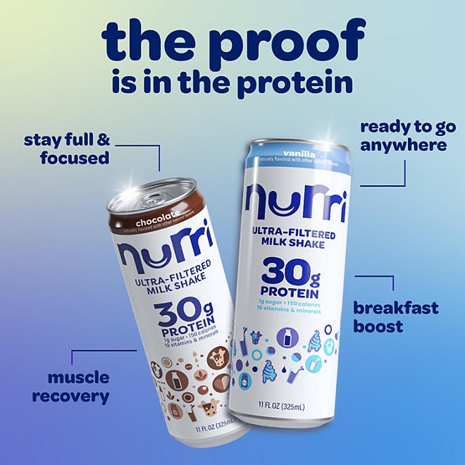 Nurri 30g Protein Chocolate Milk Shake 11 fl. oz., 12 pk. - Image 6