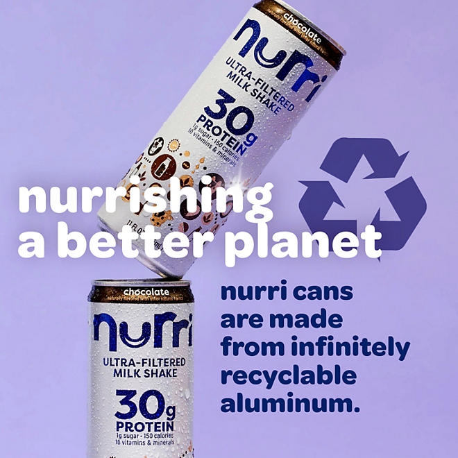 Nurri 30g Protein Chocolate Milk Shake 11 fl. oz., 12 pk. - Image 7