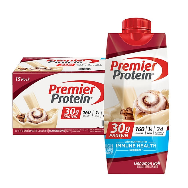 Premier Protein 30g High Protein Shake, Cinnamon Roll 11 fl. oz., 15 pk. - Image 2