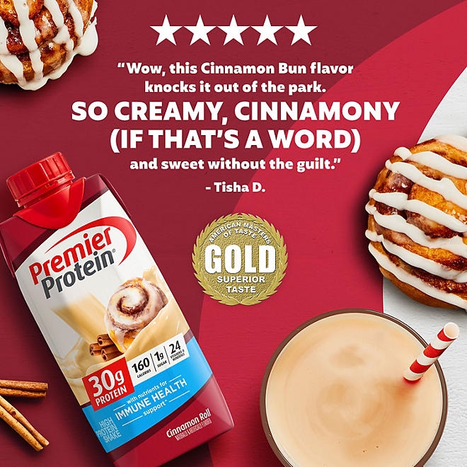 Premier Protein 30g High Protein Shake, Cinnamon Roll 11 fl. oz., 15 pk. - Image 4
