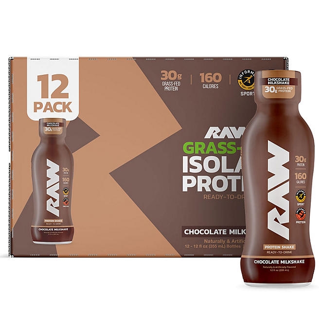 RAW Protein 30g Protein Shake, Chocolate, 12 ct. - Image 2