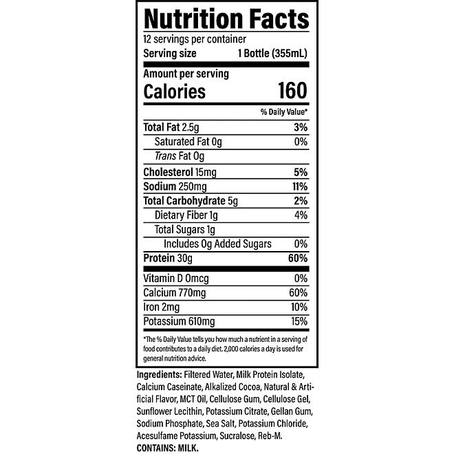RAW Protein 30g Protein Shake, Chocolate, 12 ct. - Image 8