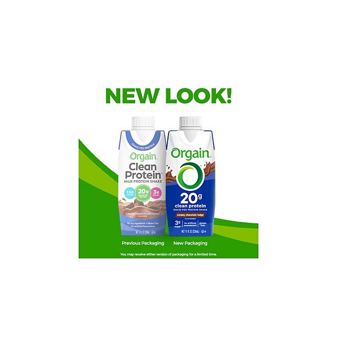 Orgain 20g Clean Protein Grass Fed Shake, Creamy Chocolate Fudge 11 fl. oz., 12 pk. - Image 5