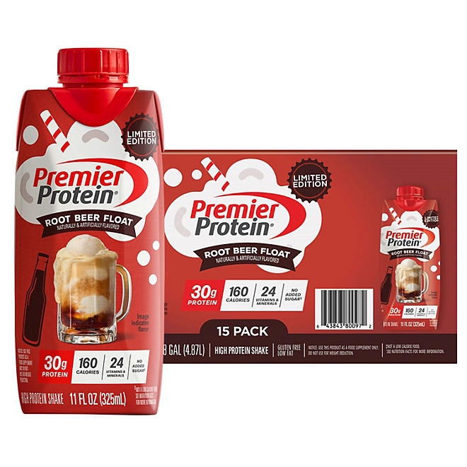 Premier Protein 30g High Protein Shake, Root Beer Float 11 fl. oz., 15 pk. - Image 2