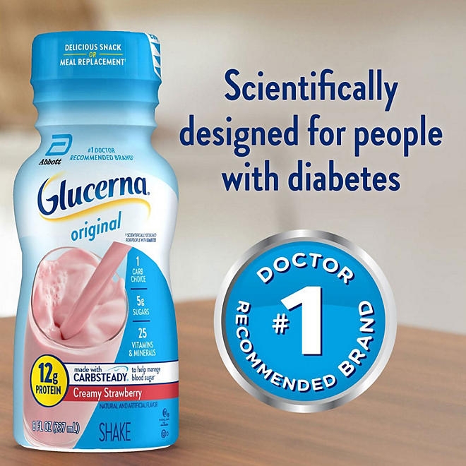 Glucerna 12g Protein Shake, Creamy Strawberry 8 fl. oz., 24 pk. - Image 3