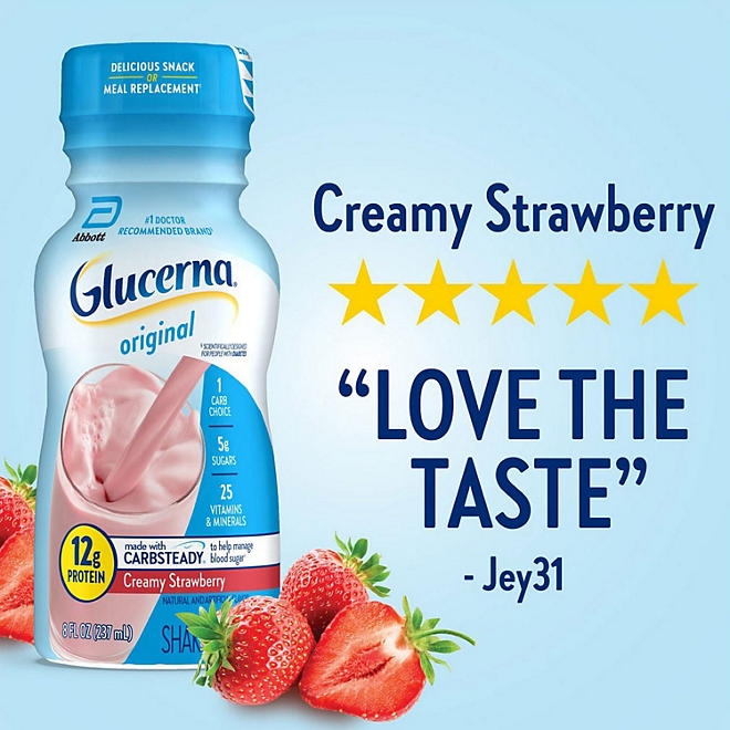 Glucerna 12g Protein Shake, Creamy Strawberry 8 fl. oz., 24 pk. - Image 8
