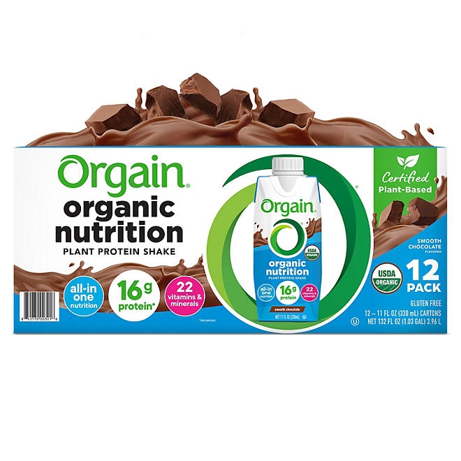 Orgain Organic Nutrition Vegan All-in-One Protein Plant Based RTD Shake, Smooth Chocolate 12 ct. - Image 2