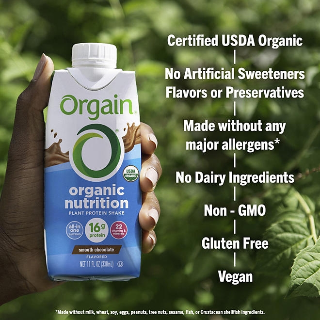 Orgain Organic Nutrition Vegan All-in-One Protein Plant Based RTD Shake, Smooth Chocolate 12 ct. - Image 6