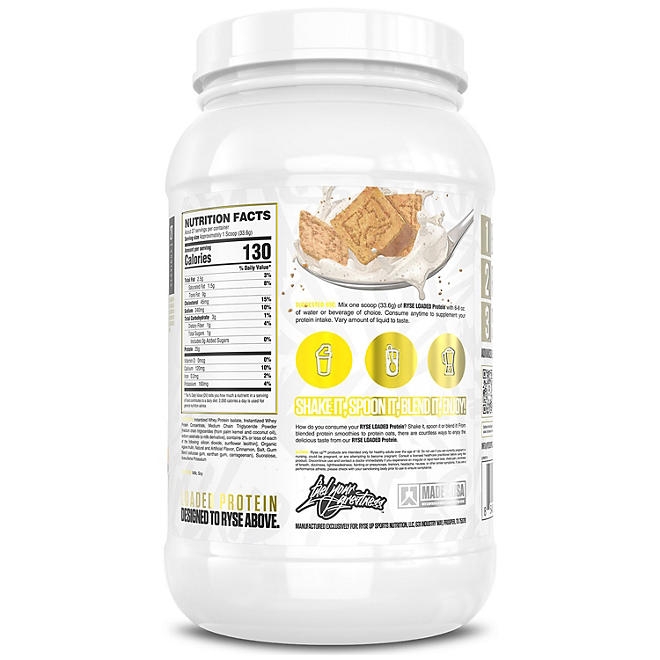 Ryse 25g Loaded Protein Powder, Cinnamon, 2 lbs. - Image 8