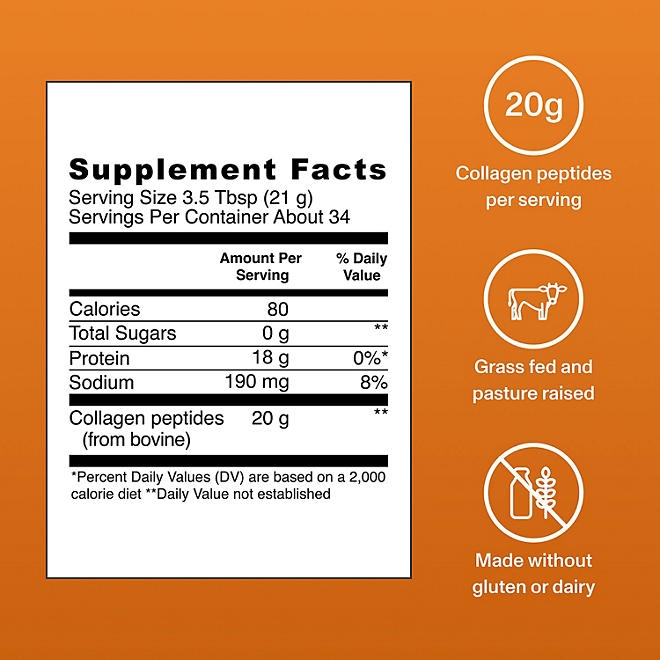 Vital Proteins Collagen Peptides Powder, Salted Caramel, 1.6 lbs. - Image 3