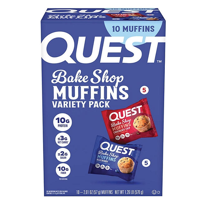Quest Bake Shop 10g Protein Muffins, Variety Pack, 10 ct. - Image 2