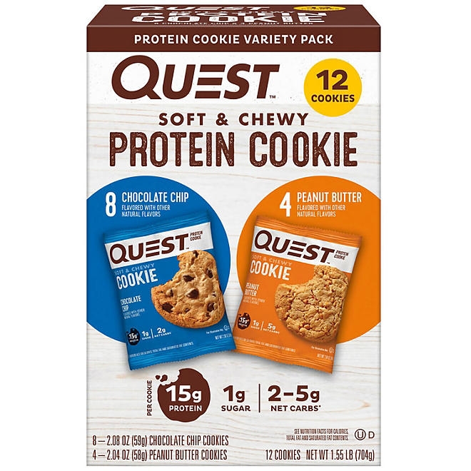 Quest Soft & Chewy 15g Protein Cookie, Variety Pack, 12 ct. - Image 2