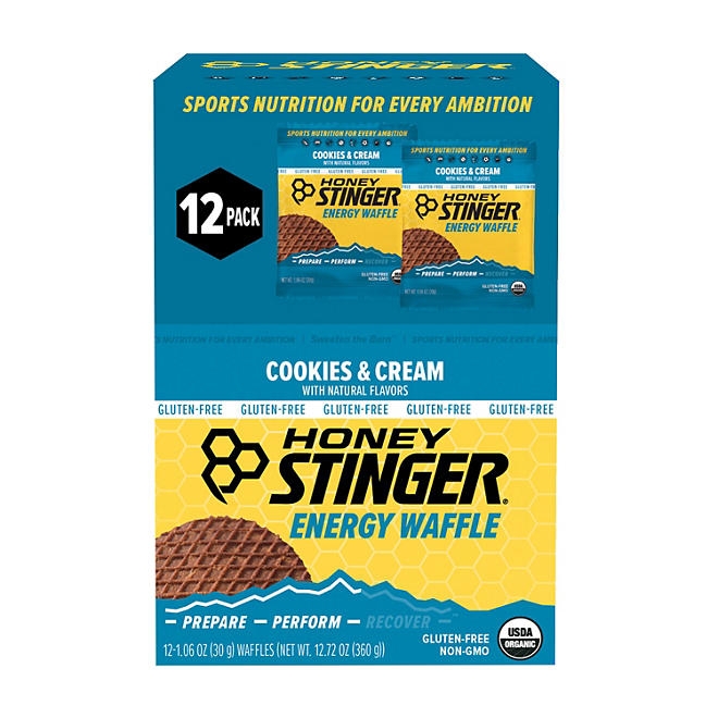 Honey Stinger Organic Gluten-Free Cookies and Cream Waffles (12 ct.) - Image 2