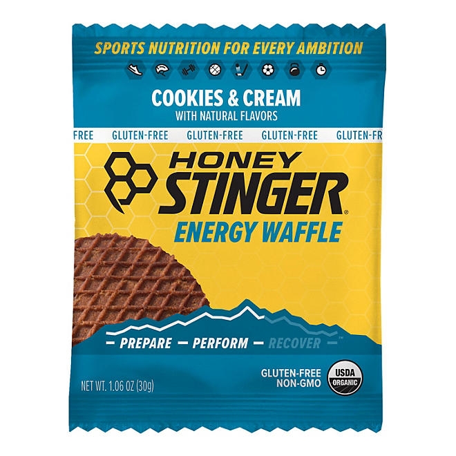 Honey Stinger Organic Gluten-Free Cookies and Cream Waffles (12 ct.) - Image 4