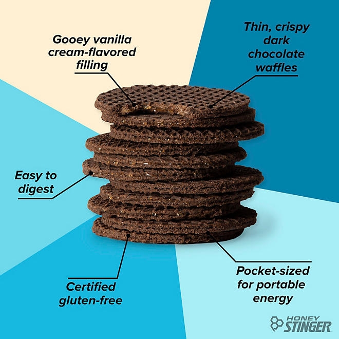 Honey Stinger Organic Gluten-Free Cookies and Cream Waffles (12 ct.) - Image 5
