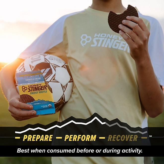 Honey Stinger Organic Gluten-Free Cookies and Cream Waffles (12 ct.) - Image 6