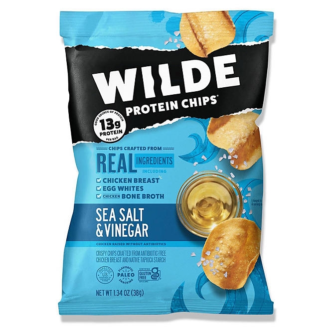 WILDE 13g Sea Salt & Vinegar Protein Chips, 8 pk. - Image 3