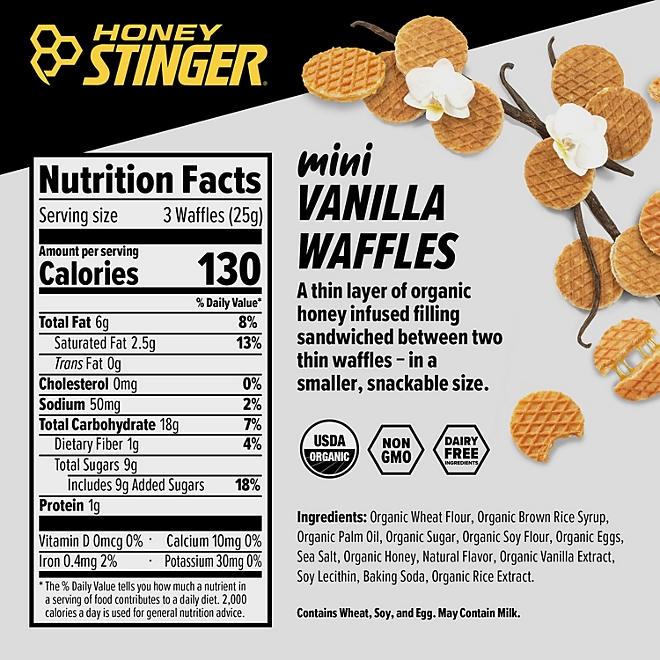 Honey Stinger Mini Waffles, Vanilla (5.3 oz.) - Image 3