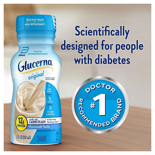 Glucerna 12g Protein Small Meal Replacement Shake, Homemade Vanilla 8 fl. oz., 24 pk. - Image 3