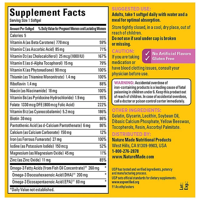 Nature Made Prenatal Multivitamin Softgels, 150 ct. - Image 9