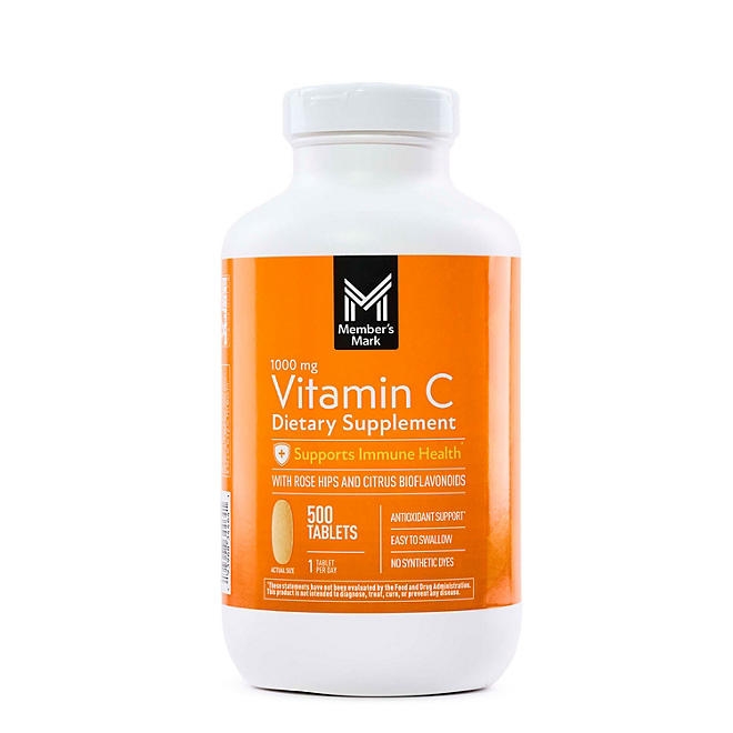 Member's Mark Vitamin C Plus Citrus Bioflavonoids & Rose Hips Tablets, 1000mg, 500 ct. - Image 2