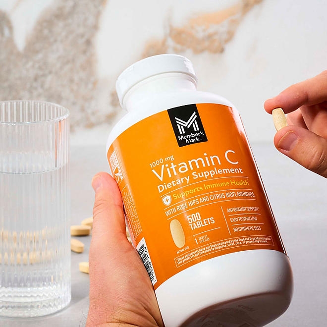 Member's Mark Vitamin C Plus Citrus Bioflavonoids & Rose Hips Tablets, 1000mg, 500 ct. - Image 7