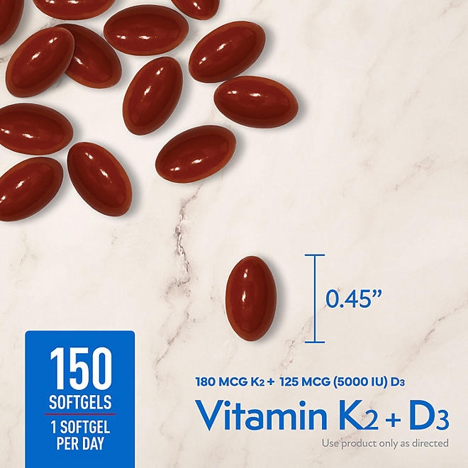 Member's Mark Vitamin K2 + D3 Softgels, 150 ct. - Image 4