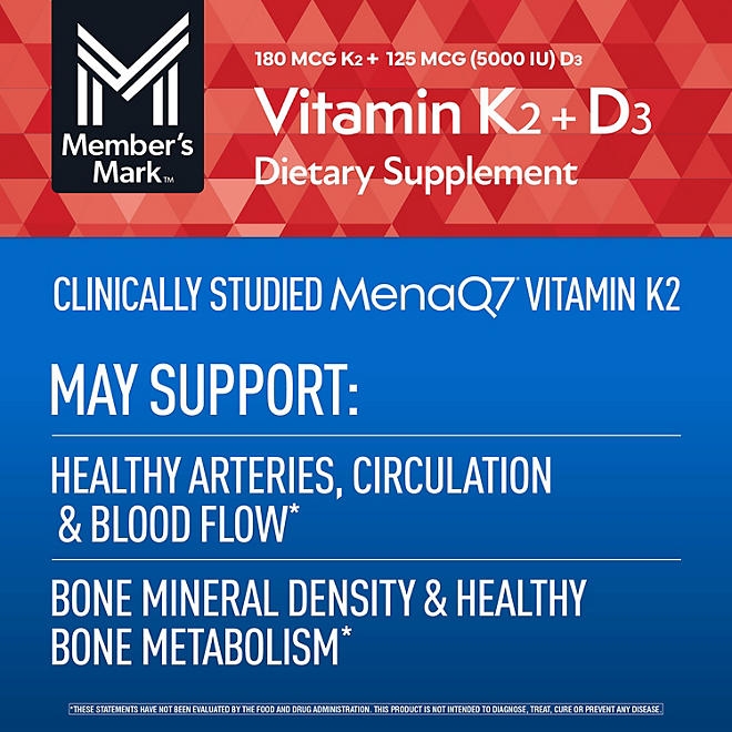 Member's Mark Vitamin K2 + D3 Softgels, 150 ct. - Image 5