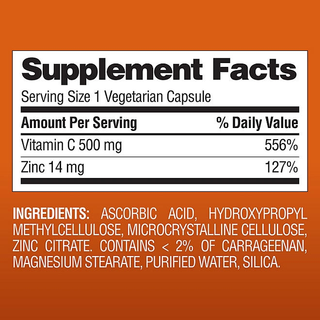 Member's Mark Vitamin C with Zinc Capsules, 400 ct. - Image 3